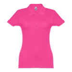 Polo para mujer de algodón en diversos colores 195 g/m2 THC Eve color rosa