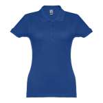 Polo para mujer de algodón en diversos colores 195 g/m2 THC Eve color azul real