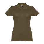 Polo para mujer de algodón en diversos colores 195 g/m2 THC Eve color verde militar primera vista