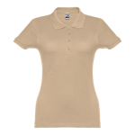Polo para mujer de algodón en diversos colores 195 g/m2 THC Eve color marrón claro