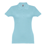 Polo para mujer de algodón en diversos colores 195 g/m2 THC Eve color azul pastel