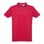 Polos con logotipo de corte slim fit de algodón 210 g/m2 THC Rome color rojo