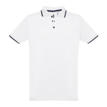 Polo con logotipo de corte slim fit de algodón 210 g/m2 THC Rome color blanco
