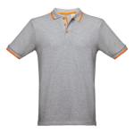 Polo con logotipo de corte slim fit de algodón 210 g/m2 THC Rome color gris