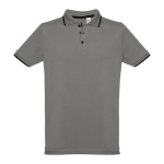 Polos con logotipo de corte slim fit de algodón 210 g/m2 THC Rome color gris oscuro