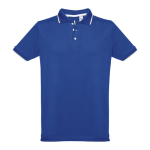 Polo con logotipo de corte slim fit de algodón 210 g/m2 THC Rome color azul bondi