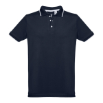 Polos con logotipo de corte slim fit de algodón 210 g/m2 THC Rome color azul marino