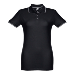 Polos personalizados para mujer bicolor de algodón 210 g/m2 THC Rome color negro