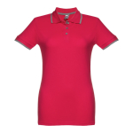 Polos personalizados para mujer bicolor de algodón 210 g/m2 THC Rome color rojo