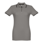 Polos personalizados para mujer bicolor de algodón 210 g/m2 THC Rome color gris oscuro