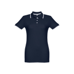 Polos personalizados para mujer bicolor de algodón 210 g/m2 THC Rome color azul marino primera vista
