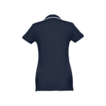 Polos personalizados para mujer bicolor de algodón 210 g/m2 THC Rome color azul marino segunda vista