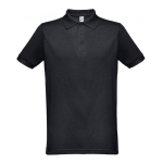 Polos con logo a todo color de algodón y poliéster 200 g/m2 THC Berlin color negro