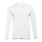 Polos publicitarios de manga larga en algodón 210 g/m2 THC Bern color blanco