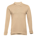 Polos publicitarios de manga larga en algodón 210 g/m2 THC Bern color marrón claro