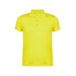 Polo promocional técnico de poliéster transpirable 180 g/m2 MKT color amarillo primera vista