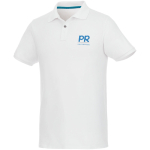 Polo de algodón orgánico y poliéster reciclado 220 g/m2 Elevate NXT color blanco vista impresión serigrafía