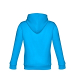Sudadera promocional de algodón y poliéster 320 g/m2 THC Phoenix Kids color azul cian tercera vista