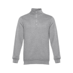Sudaderas con cierre 1/4 en algodón y poliéster 320 g/m2 THC Budapest color gris primera vista