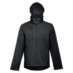 Chaquetas softshell de poliéster con capucha 280 g/m2 THC Zagreb color negro cuarta vista