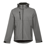 Chaquetas softshell de poliéster con capucha 280 g/m2 THC Zagreb color gris