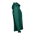 Chaquetas softshell de poliéster con capucha 280 g/m2 THC Zagreb color verde oscuro tercera vista