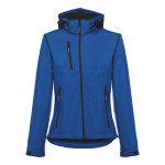 Chaquetas softshell mujer con capucha poliéster 280 g/m2 THC Zagreb color azul