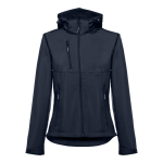 Chaquetas softshell mujer con capucha poliéster 280 g/m2 THC Zagreb color azul marino