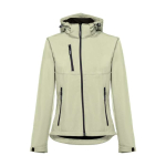 Chaquetas softshell mujer con capucha poliéster 280 g/m2 THC Zagreb color verde pastel primera vista