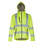Chaqueta visibilidad con capucha poliéster 320 g/m2 THC Zagreb Work color amarillo fluorescente cuarta vista