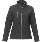 Chaquetas logo softshell mujer poliéster 250 g/m2 Elevate Essentials color gris oscuro segunda vista frontal