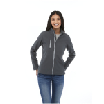 Chaquetas logo softshell mujer poliéster 250 g/m2 Elevate Essentials color gris oscuro imagen de estilo de vida 2