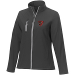 Chaquetas logo softshell mujer poliéster 250 g/m2 Elevate Essentials color gris oscuro vista impresión serigrafía