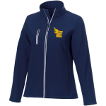 Chaqueta logo softshell mujer poliéster 250 g/m2 Elevate Essentials color azul marino vista impresión serigrafía