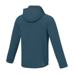 Chaqueta softshell impermeable de poliéster 300 g/m2 Elevate Life color azul cian tercera vista trasera
