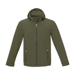 Chaqueta softshell impermeable de poliéster 300 g/m2 Elevate Life color verde oliva segunda vista frontal
