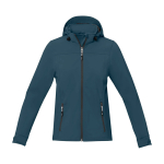 Chaqueta softshell con capucha mujer poliéster 300 g/m2 Elevate Life color azul cian segunda vista frontal