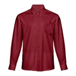 Camisas con logo Oxford algodón y poliéster hombre 130 g/m2 THC Tokyo color burdeos primera vista