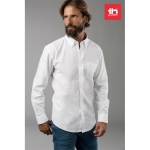 Camisas con logo Oxford algodón y poliéster hombre 130 g/m2 THC Tokyo color blanco