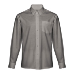 Camisas con logo Oxford algodón y poliéster hombre 130 g/m2 THC Tokyo color gris oscuro primera vista
