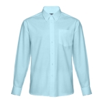 Camisas con logo Oxford algodón y poliéster hombre 130 g/m2 THC Tokyo color azul claro