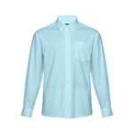 Camisas con logo Oxford algodón y poliéster hombre 130 g/m2 THC Tokyo color azul claro primera vista