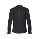 Camisas publicitarias de corte ajustado para hombre 115 g/m2 THC Paris color negro primera vista
