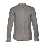 Camisas publicitarias de corte ajustado para hombre 115 g/m2 THC Paris color gris oscuro primera vista