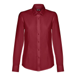 Camisa ceñida para mujer algodón y poliéster 130 g/m2 THC Tokyo color burdeos primera vista