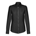 Camisa ceñida para mujer algodón y poliéster 130 g/m2 THC Tokyo color negro primera vista