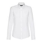 Camisa ceñida para mujer algodón y poliéster 130 g/m2 THC Tokyo color blanco