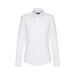 Camisa ceñida para mujer algodón y poliéster 130 g/m2 THC Tokyo color blanco primera vista