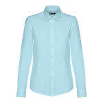 Camisa ceñida para mujer algodón y poliéster 130 g/m2 THC Tokyo color azul claro
