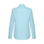 Camisa ceñida para mujer algodón y poliéster 130 g/m2 THC Tokyo color azul claro segunda vista